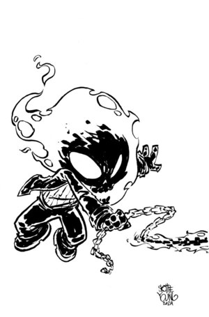 [Ghost Rider: Final Vengeance No. 4 (Cover J - Skottie Young Big Marvel B&W Full Art Incentive)]