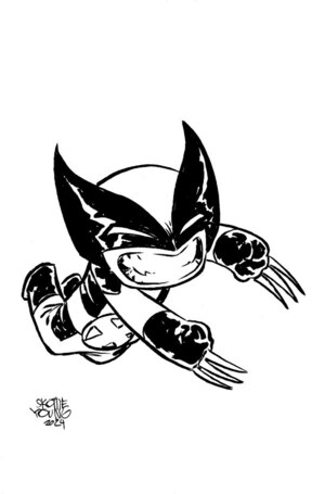 [Wolverine - Blood Hunt No. 1 (Cover J - Skottie Young Big Marvel B&W Incentive)]