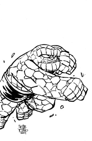 [Fantastic Four (series 7) No. 21 (Cover J - Skottie Young Big Marvel B&W Full Art Incentive)]