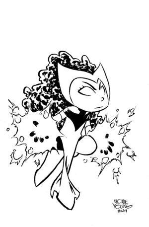 [Scarlet Witch (series 4) No. 1 (Cover L - Skottie Young Big Marvel B&W Full Art Incentive)]