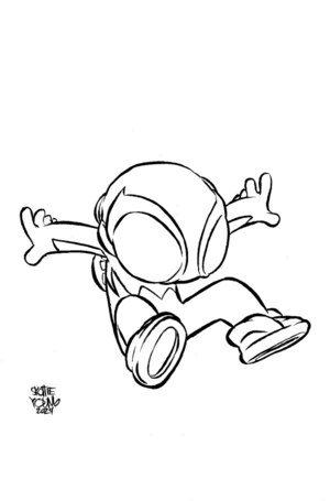 [Spider-Boy No. 8 (Cover J - Skottie Young Big Marvel B&W Full Art Incentive)]