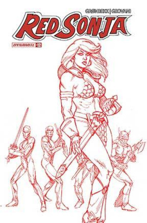 [Red Sonja (series 10) #12 (Cover Q - Joseph Michael Linsner Fiery Red Line Art Incentive)]