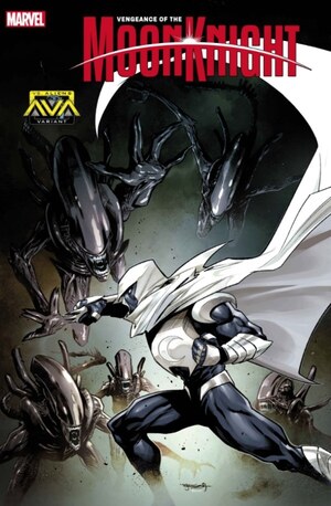 [Vengeance of the Moon Knight (series 2) No. 7 (Cover B - Stephen Segovia Marvel vs. Aliens Variant)]