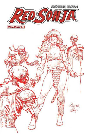 [Red Sonja (series 10) #13 (Cover Q - Joseph Michael Linsner Fiery Red Line Art Incentive)]