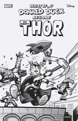 [What If...? - Donald Duck Became Thor No. 1 (Cover J - Lorenzo Pastrovicchio B&W Incentive)]