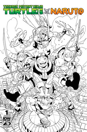 [Teenage Mutant Ninja Turtles x Naruto #1 (Cover K - Jorge Jimenez B&W Incentive)]