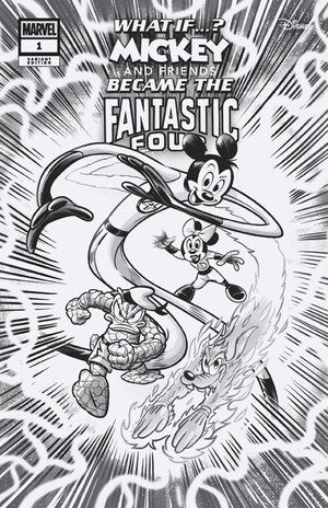 [What If...? - Mickey & Friends Became The Fantastic Four No. 1 (Cover K - Lorenzo Pastrovicchio B&W Incentive)]