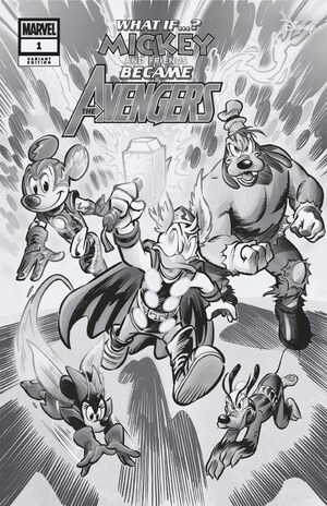 [What If...? - Mickey & Friends Became the Avengers No. 1 (Cover K - Alessandro Pastrovicchio B&W Incentive)]