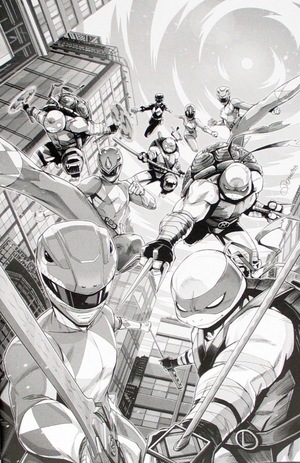 [Mighty Morphin Power Rangers / Teenage Mutant Ninja Turtles III #1 (1st printing, Cover G - Alessio Zonno B&W Full Art Incentive)]