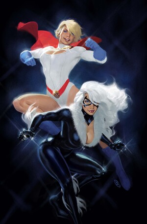 [DC MARVEL SUPERMAN SPIDER-MAN #1 (ONE SHOT) CVR V DAVID TALASKI POWER GIRL & BLACK CAT CARD STOCK VAR]