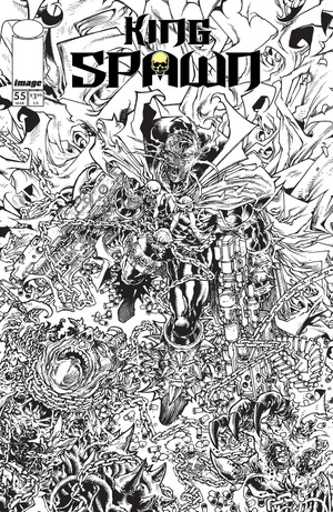 [KING SPAWN #55 CVR B HARVEY TOLIBAO B&W VAR]
