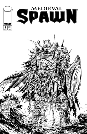 [MEDIEVAL SPAWN #1 (OF 4) CVR B TODD MCFARLANE & FRANCESCO MATTINA B&W VAR]