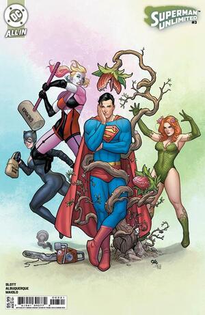 [SUPERMAN UNLIMITED #3 CVR E FRANK CHO GOTHAM CITY SIRENS CARD STOCK VAR]