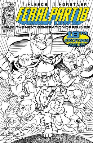 [FERAL #18 CVR E TONY FLEECS & TRISH FORSTNER YOUNGBLOOD TEAM UP B&W VIRGIN VAR]