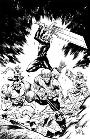 [LOST FANTASY #5 CVR J MAXI DALLO YOUNGBLOOD TEAM UP B&W VIRGIN VAR]