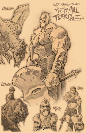 [THEYRE ALL TERRIBLE #4 (OF 4) CVR B LEWIS LAROSA CHARACTER SKETCH VAR]