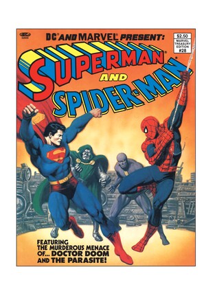 [DC AND MARVEL PRESENT SUPERMAN AND SPIDER-MAN (MARVEL TREASURY EDITION #28) #1 FACSIMILE EDITION CVR A JOHN ROMITA SR & BOB LARKIN]