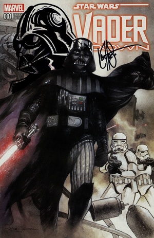 [DF STAR WARS VADER DOWN #1 DF EXCLUSIVE SIGNED AND REMARKED BY KEN HAESER WITH DARTH VADER HEAD SKETCH]