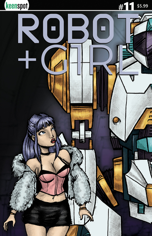 [ROBOT + GIRL #11 CVR A MIKE WHITE LEFT SIDE CONNECTING COVER BAGGED WITH TRADING CARD]
