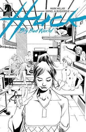 [HUCK: BIG BAD WORLD #3 CVR B B&W RAFAEL ALBUQUERQUE]