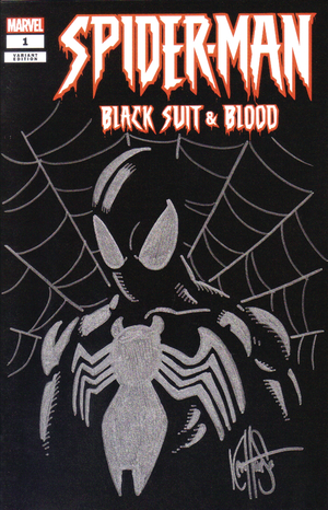 [DF SPIDER-MAN BLACK SUIT & BLOOD #1 BLANK HAESER SGN REMARKE]