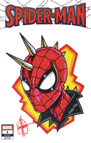 [DF MARVEL CVR ART SGN & REMARKED HAESER SPIDER-PUNK SKETCH]