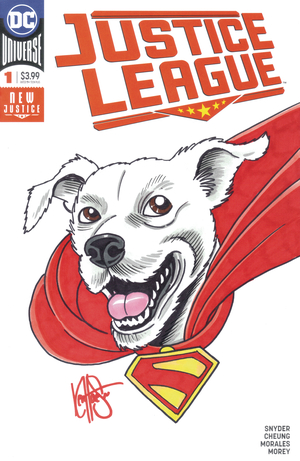 [DF DC COMICS CVR ART HAESER SGN & REMARKED KRYPTO SKETCH]