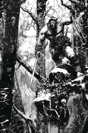 [CONAN BARBARIAN BATTLE BLACKSTONE #1 (OF 4) CVR F FOC ZAFFINO B&W]