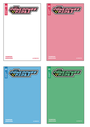 [POWERPUFF GIRLS #1 BLANK CVR SET (4CT) WHITE PINK BLUE GREEN]